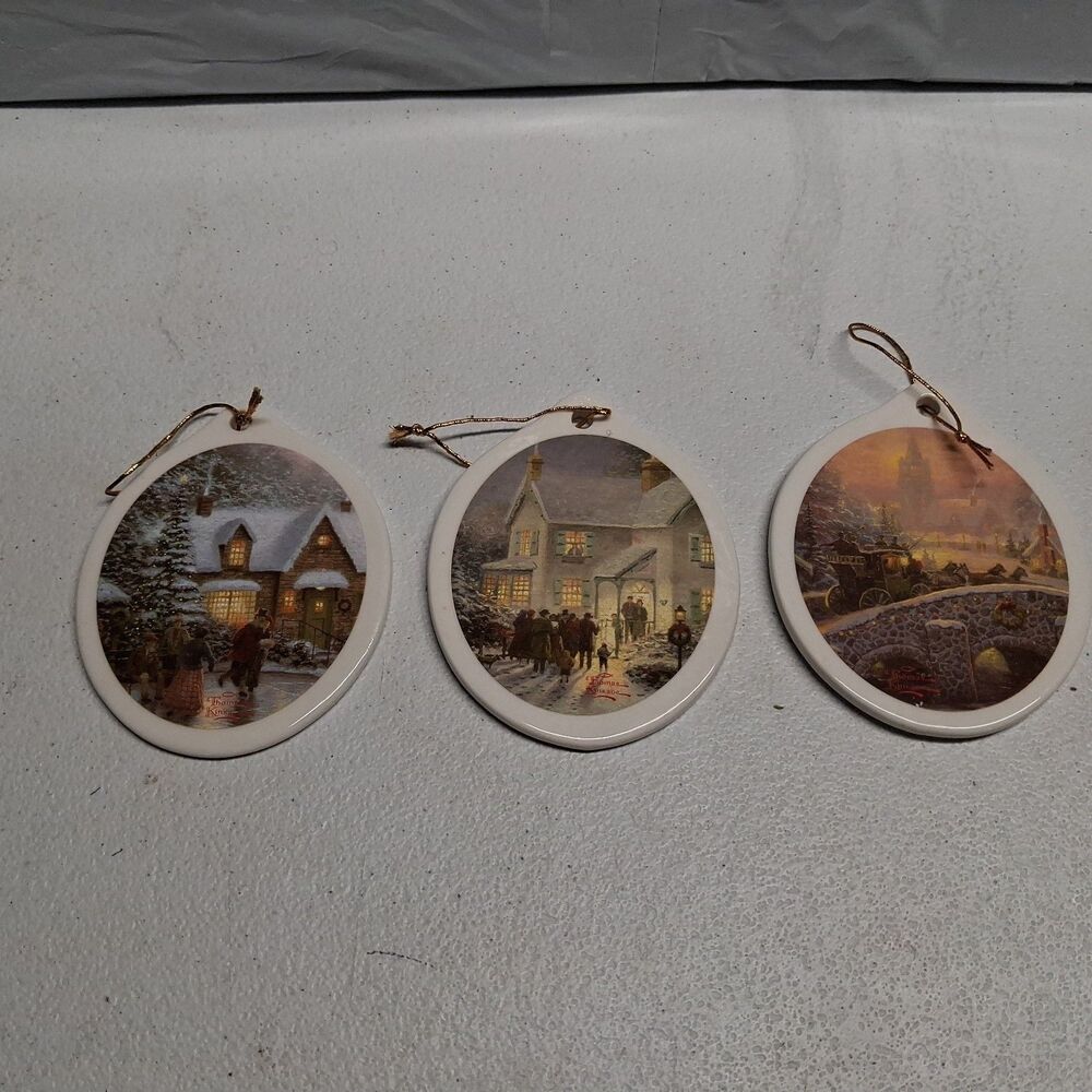 Vintage Thomas Kinkade’s Kurt Adler Three Ornaments